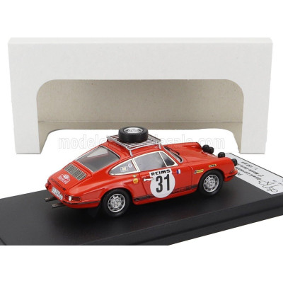 TROFEU PORSCHE 911S COUPE (night version) N 31 2nd RALLY MONTECARLO 1969 GERARD LARROUSSE - MAURICE GELIN - ORANGE 1/43