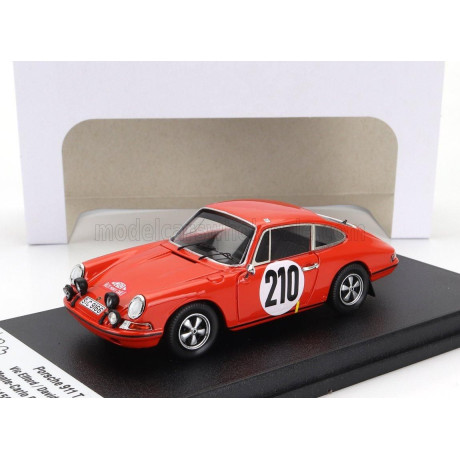 TROFEU PORSCHE 911T COUPE (night version) N 210 WINNER RALLY MONTECARLO 1968 VIC ELFORD - DAVID STONE - ORANGE 1/43
