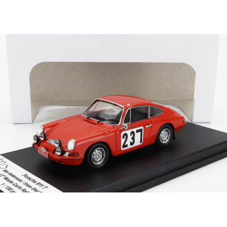 TROFEU PORSCHE 911 T COUPE N 237 RALLY MONTECARLO 1968 AKE ANDERSSON - SVEN OLOF SVEDBERG - ORANGE 1/43