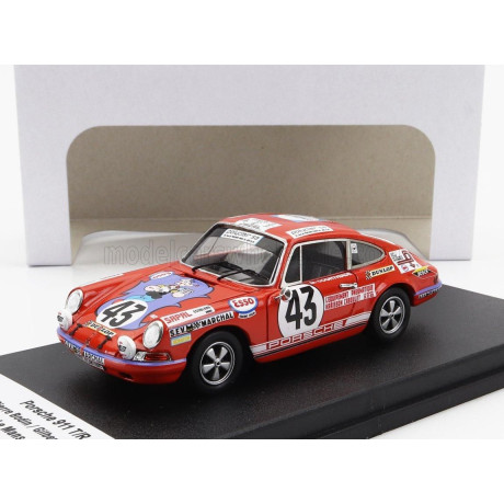 TROFEU PORSCHE 911 COUPE N 43 24h LE MANS 1971 JEAN PIERRE BODIN - GILBERT COURTHIADE - RED 1/43