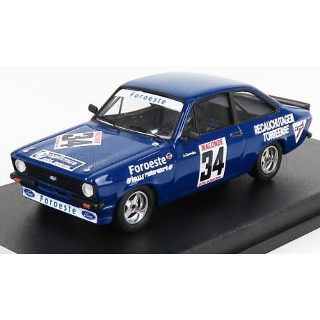TROFEU FORD ENGLAND ESCORT MKII N 34 RALLY VILA DO CONDE 1980 A.CARREIRA - BLUE 1/43