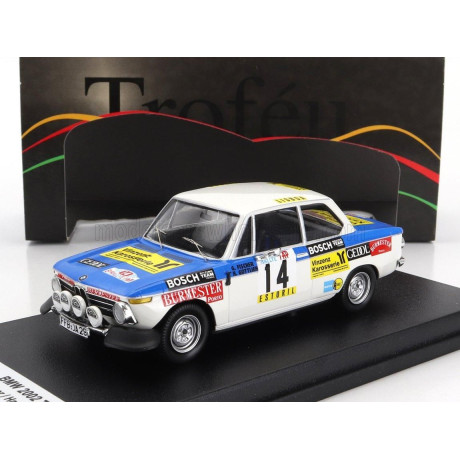 TROFEU BMW 2002 Tii (night version) N 14 RALLY TAP 1974 GEORG FISCHER - HARALD GOTTLIEB - BLUE WHITE 1/43
