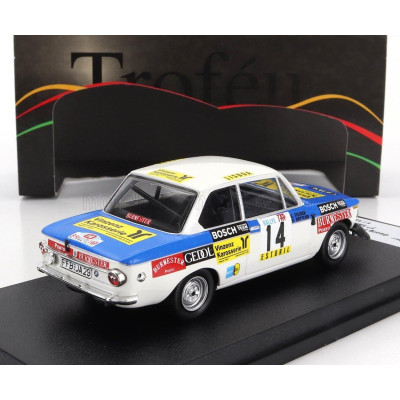 TROFEU BMW 2002 Tii (night version) N 14 RALLY TAP 1974 GEORG FISCHER - HARALD GOTTLIEB - BLUE WHITE 1/43