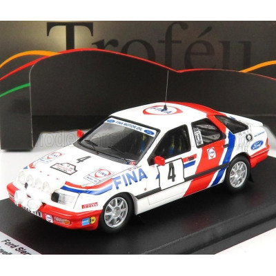 TROFEU FORD ENGLAND SIERRA XR 4x4 TEAM FINA (night version) 4th BOUCLES DE SPA 1988 M.LOVELL - T.HERRYMAN - WHITE RED BLUE 1/43