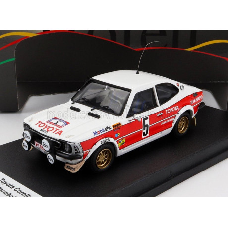 TROFEU TOYOTA COROLLA LEVIN (night version) N 5 WINNER RALLY BALTIC 1977 A.WARMBOLD - J.TODT - WHITE RED 1/43