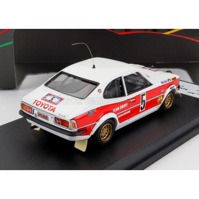 TROFEU TOYOTA COROLLA LEVIN (night version) N 5 WINNER RALLY BALTIC 1977 A.WARMBOLD - J.TODT - WHITE RED 1/43