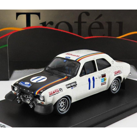 TROFEU FORD ENGLAND ESCORT MKI (night version) N 11 RALLY ACROPOLIS 1972 H.MIKKOLA - H.LIDDON - WHITE MATT BLACK 1/43