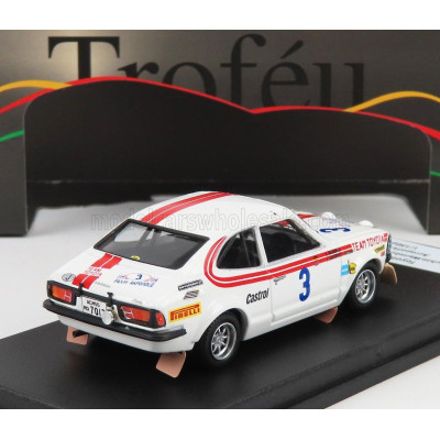 TROFEU TOYOTA COROLLA LEVIN (night version) N 3 RALLY ACROPOLIS 1975 A.WARMBOLD - J.DAVENPORT - WHITE RED 1/43
