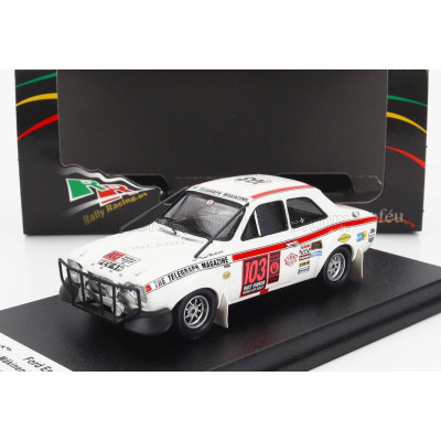 TROFEU FORD ENGLAND ESCORT MKI (night version) N 103 RALLY LONDON - MEXICO 1970 T.MAKINEN - G.STAEPELAERE - WHITE RED 1/43