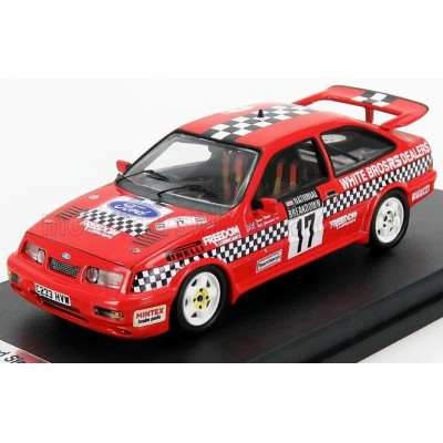 TROFEU FORD ENGLAND SIERRA COSWORTH RS N 17 RALLY NATIONAL BREAKDOWN 1987 R.STONEMAN - P.DAVIS - RED BLACK 1/43