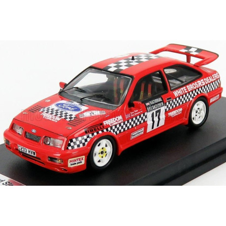 TROFEU FORD ENGLAND SIERRA COSWORTH RS N 17 RALLY NATIONAL BREAKDOWN 1987 R.STONEMAN - P.DAVIS - RED BLACK 1/43