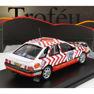 TROFEU FORD ENGLAND SIERRA XR4x4 (night version) N 136 RALLY RAC LOMBARD 1987 K.RIDLEY - G.BRADFORD - WHITE RED 1/43