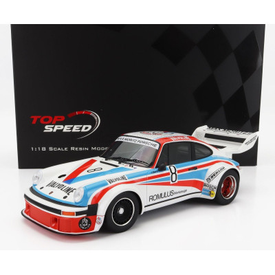 TRUESCALE PORSCHE 911 934/5 TEAM MAX MORITZ VALVOLINE N 8 1000km NURBURGRING 1977 J.BARTH - E.DOREN - WHITE RED LIGHT BLUE 1/18