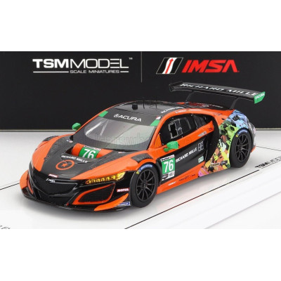 TRUESCALE ACURA NSX GT3 EVO TEAM COMPASS RACING N 76 IMSA 2021 M.McMURRY - M.FARNBACHER - ORANGE BLACK 1/43
