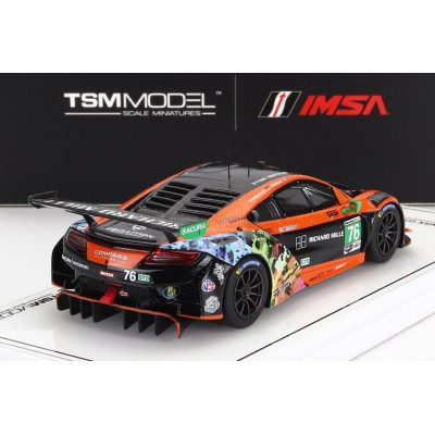 TRUESCALE ACURA NSX GT3 EVO TEAM COMPASS RACING N 76 IMSA 2021 M.McMURRY - M.FARNBACHER - ORANGE BLACK 1/43