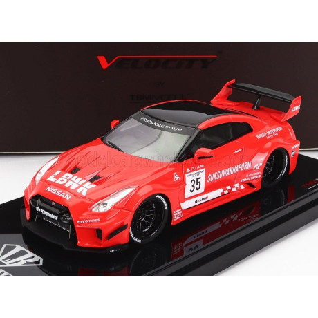 TRUESCALE NISSAN GT-RR (R35) N 35 LBWK LIBERTY WALK 2016 - RED BLACK 1/43
