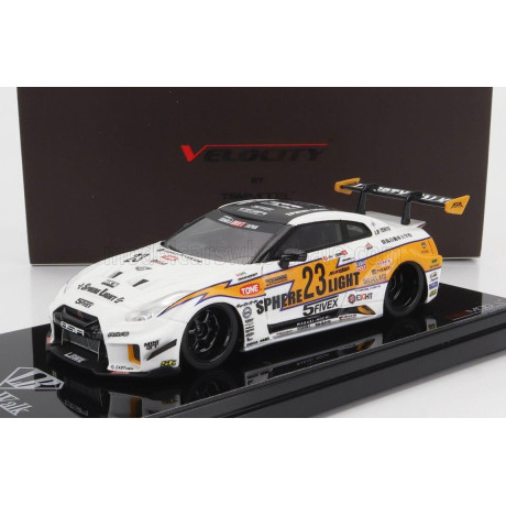 TRUESCALE NISSAN 35GT-RR LB-SILHOUETTE N 23 WORKS LIBERTY WALK 2020 - WHITE YELLOW BLACK 1/43