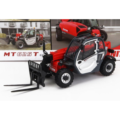 UNIVERSAL HOBBIES MANITOU MT625T COMFORT TELESCOPIC TRACTOR - ELEVATORE - RED SILVER 1/32