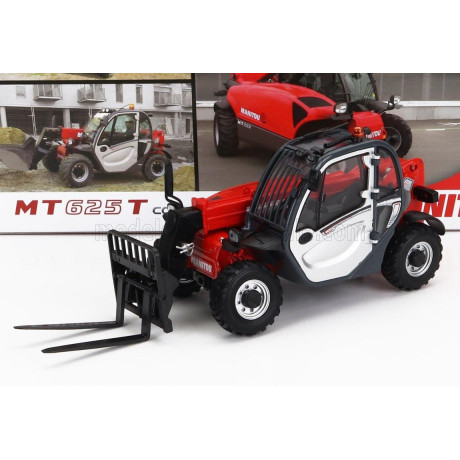 UNIVERSAL HOBBIES MANITOU MT625T COMFORT TELESCOPIC TRACTOR - ELEVATORE - RED SILVER 1/32