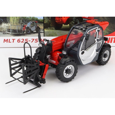 UNIVERSAL HOBBIES MANITOU MLT 625-75H TELESCOPIC TRACTOR - ELEVATORE - RED SILVER 1/32