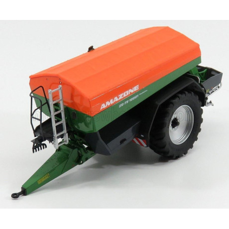 UNIVERSAL HOBBIES TRAILER AMAZONE ZG-TS 10001 PROFIS-PRO MANURE SPREADERS - SPARGILETAME - GREEN ORANGE 1/32