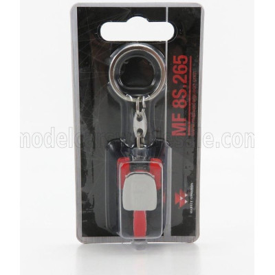UNIVERSAL HOBBIES MASSEY FERGUSON PORTACHIAVI - KEYRING MF 8S.265 TRACTOR 2018 - RED GREY 1/87