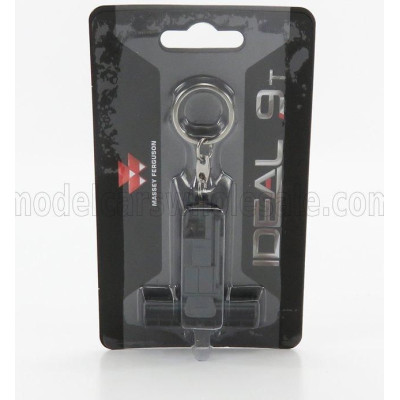 UNIVERSAL HOBBIES MASSEY FERGUSON PORTACHIAVI - KEYRING IDEAL 9T MIETITREBBIA - HARVESTER 2020 - CM. 6.0 - GREY BLACK 1/100