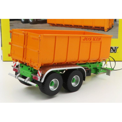 UNIVERSAL HOBBIES JOSKIN SILO-CARGO LIFT 5400 D18 TRAILER FOR TRACTOR 2004 - ORANGE GREEN 1/32