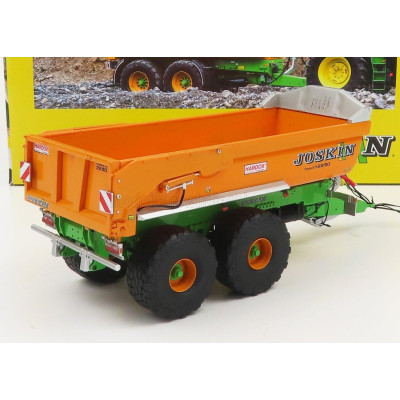 UNIVERSAL HOBBIES JOSKIN SILO-CARGO TRANSKTP 22/50 OPEN TRAILER FOR TRACTOR 2004 - ORANGE GREEN 1/32