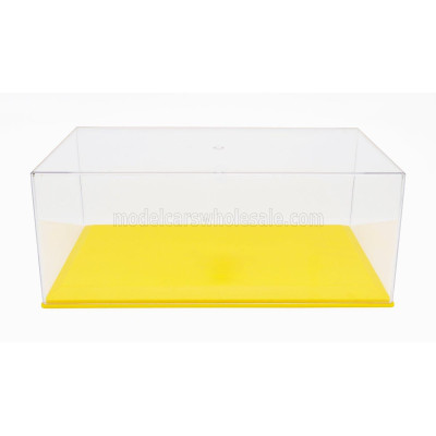 VETRINA DISPLAY BOX VETRINA DISPLAY BOX BOX FOR 1/18 BASE IN PLASTICA GIALLA - PLASTIC LEATHER BASE YELLOW - Lungh.LENGTH cm 33.