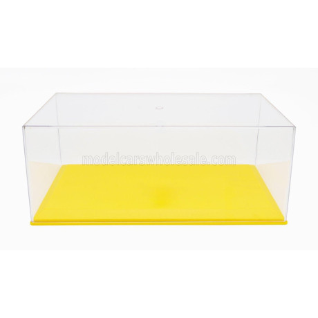 VETRINA DISPLAY BOX VETRINA DISPLAY BOX BOX FOR 1/18 BASE IN PLASTICA GIALLA - PLASTIC LEATHER BASE YELLOW - Lungh.LENGTH cm 33.