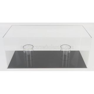VETRINA DISPLAY BOX VETRINA DISPLAY BOX FOR 2X 1/2 HELMET - BASE NERA - BLACK BASE - Lungh.LENGHT cm 44.0 X Largh.WIDTH cm 20.0