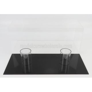 VETRINA DISPLAY BOX VETRINA DISPLAY BOX FOR 2X 1/2 HELMET - BASE NERA - BLACK BASE - Lungh.LENGHT cm 44.0 X Largh.WIDTH cm 20.0