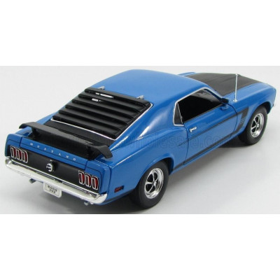 WELLY FORD USA MUSTANG BOSS 302 1969 - BLUE MATT BLACK 1/18