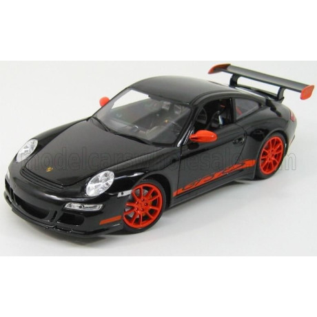 WELLY PORSCHE 911 997 GT3RS 2010 - BLACK ORANGE 1/18