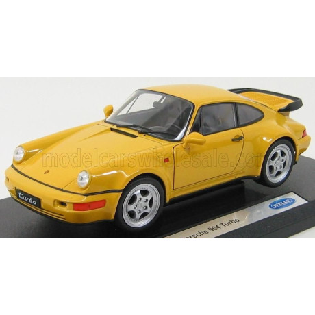 WELLY PORSCHE 911 964 TURBO 1990 - YELLOW 1/18
