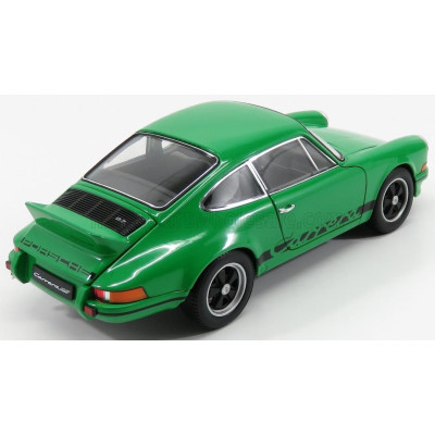 WELLY PORSCHE 911 CARRERA RS 2.7 COUPE 1973 - GREEN BLACK 1/18