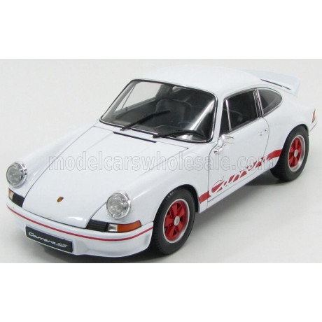 WELLY PORSCHE 911 CARRERA RS 2.7 COUPE 1973 - WHITE RED 1/18