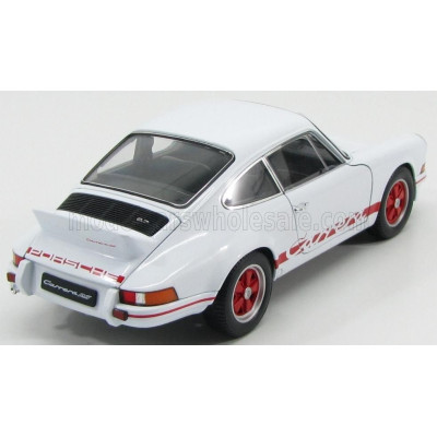 WELLY PORSCHE 911 CARRERA RS 2.7 COUPE 1973 - WHITE RED 1/18