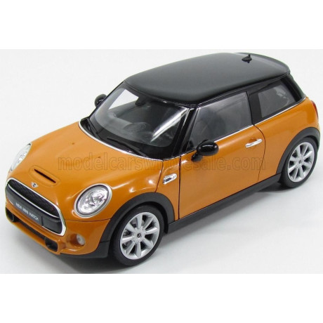 WELLY MINI COOPER HATCH 2-DOOR 2015 - OCHRE BLACK 1/18