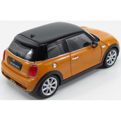 WELLY MINI COOPER HATCH 2-DOOR 2015 - OCHRE BLACK 1/18