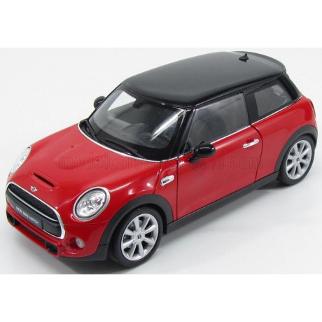 WELLY MINI COOPER HATCH 2-DOOR 2015 - RED BLACK 1/18