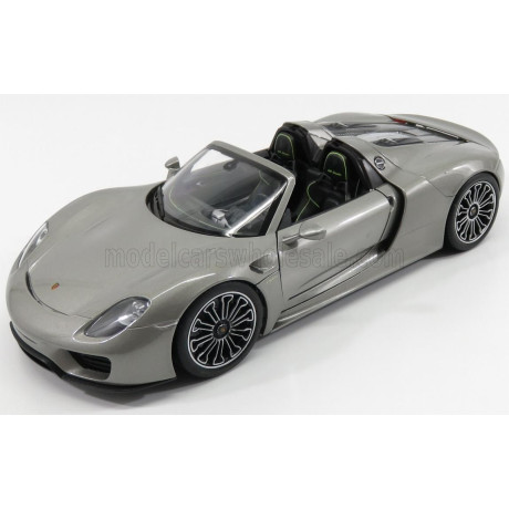 WELLY PORSCHE 918 SPYDER OPEN 2015 - GREY MET 1/18