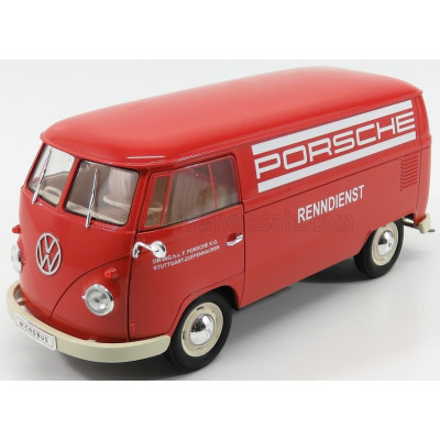 WELLY VOLKSWAGEN T1 VAN PORSCHE RENNDIENST 1962 - RED 1/18
