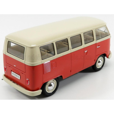 WELLY VOLKSWAGEN T1 MINIBUS 1963 - RED CREAM 1/18