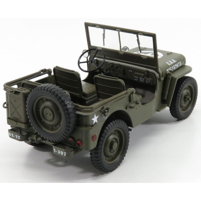 WELLY JEEP WILLYS 1/4 MB USA ARMY OPEN 1942 - MILITARY GREEN 1/18