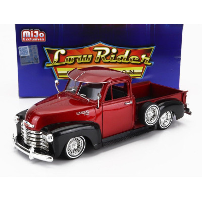 WELLY CHEVROLET 3100 PICK-UP LOW RIDER 1953 - RED MET BLACK 1/24
