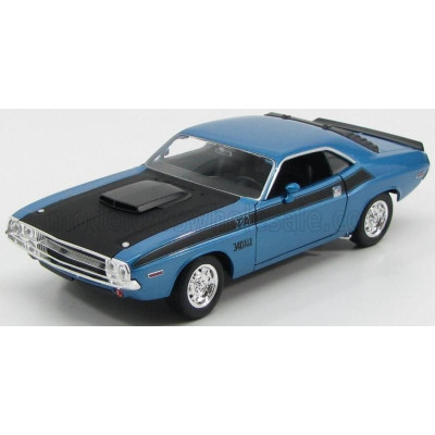 WELLY DODGE CHALLENGER T/A 340 SIX PAK COUPE 1970 - LIGHT BLUE MET BLACK 1/24