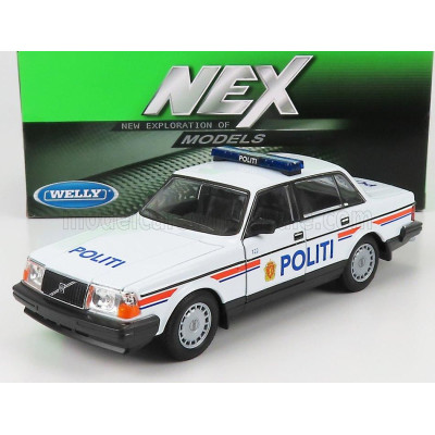WELLY VOLVO 240 GL POLITI NORWAY POLICE 1986 - WHITE 1/24