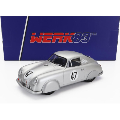 WERK83 PORSCHE 356 SL COUPE TEAM PORSCHE K.G. N 47 24h LE MANS 1951 RUDOLF SAUERWEIN - ROBERT BRUNET - SILVER 1/18